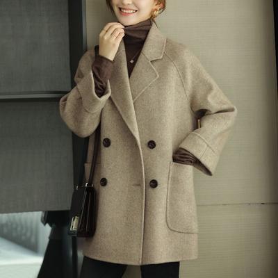 Cappotto Premium in Lana a Coste da Donna, Vestibilità Ampia per Accentuare un Aspetto Snellente in Primavera Autunno Inverno