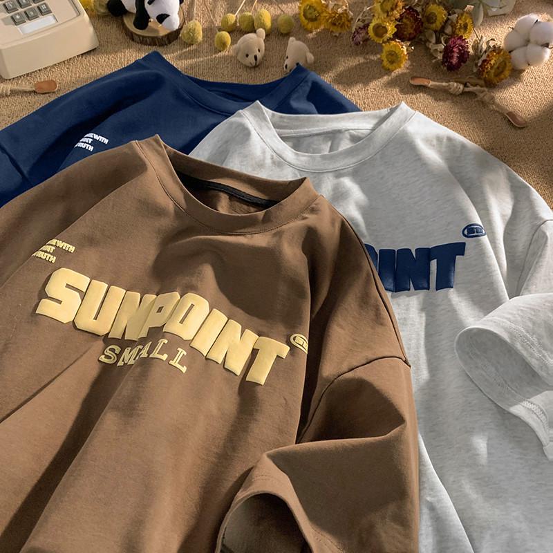 Herr Retro High Street Tung Bomull Lös Passform Sommar T-shirt