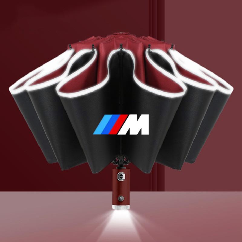 MZFK7 LED Automatic Folding Umbrella Windproof Umbrella Sticker For BMW M Power X1 E84 X3 F25 X5 E53 X6 E71 IX3 I3 320i 330d M4 1 3 5