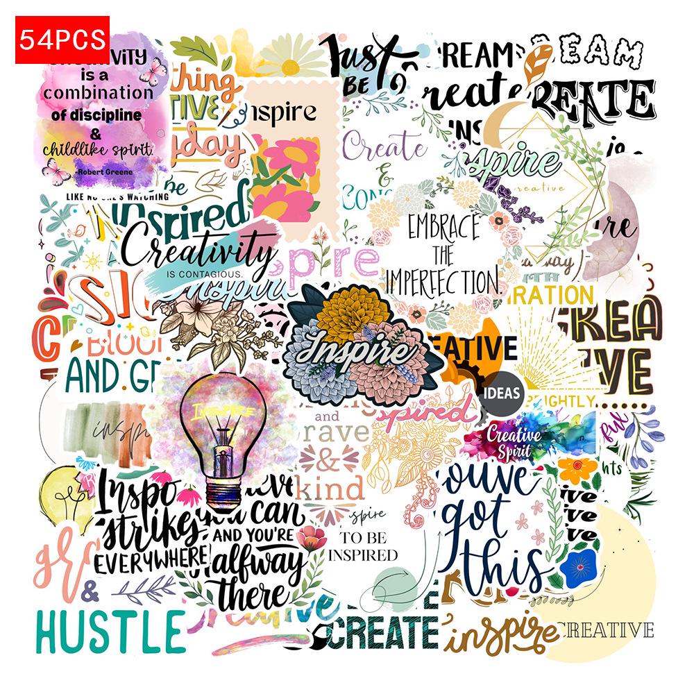 

54 Motivational Classical Chinese Stickers: Waterproof Decor for Luggage, Computers, Water Bottles, and More