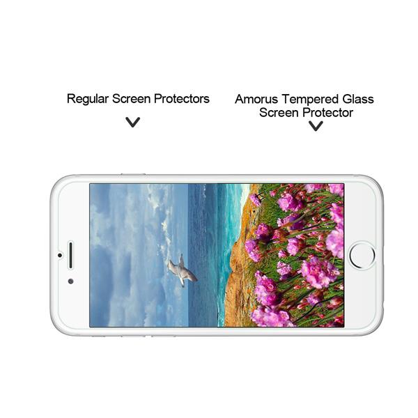 AMORUS for iPhone SE (2020)/SE (2022)/8/7 4.7 inch Tempered Glass Screen Protector Guard 2.5D Arc Edge
