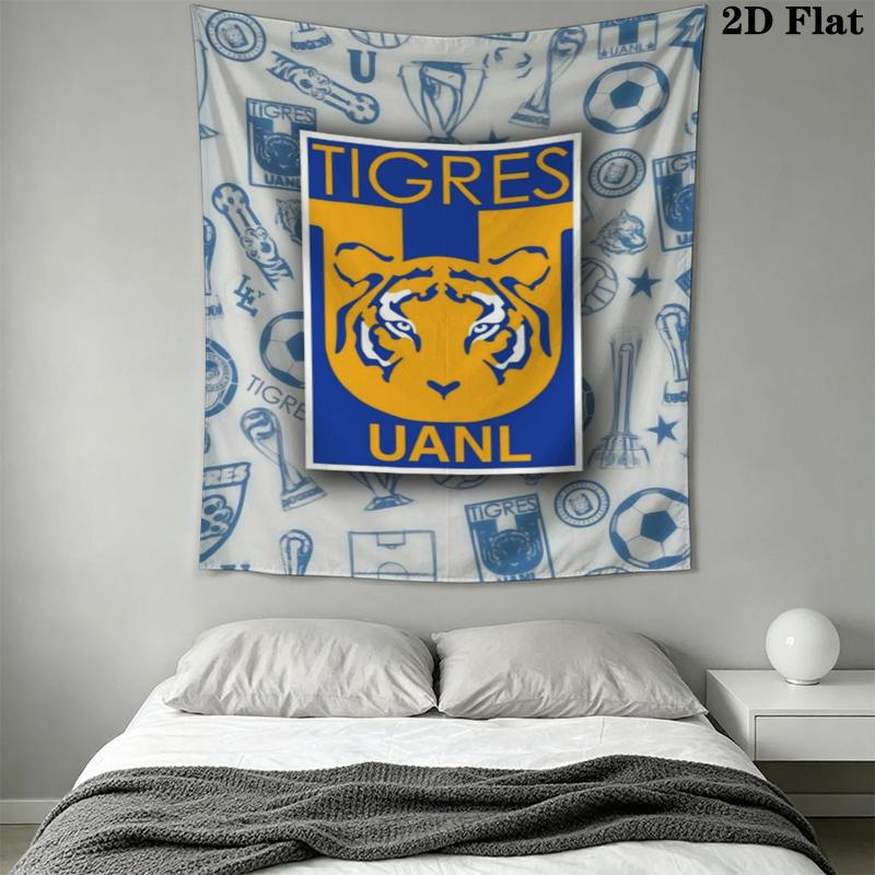 Tigres UANL Wall Tapestry Aesthetic Wall Hanging Printed Fabric Blanket Decorative Tapestries for Bedroom Living Room Home Decor