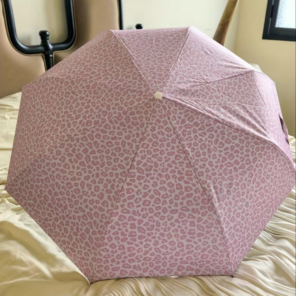 Unique Leopard Print Automatic or Manual Umbrella with Sexy Style - Resistant, Windproof, Foldable Design, with 8 Ribs and Durable Handle