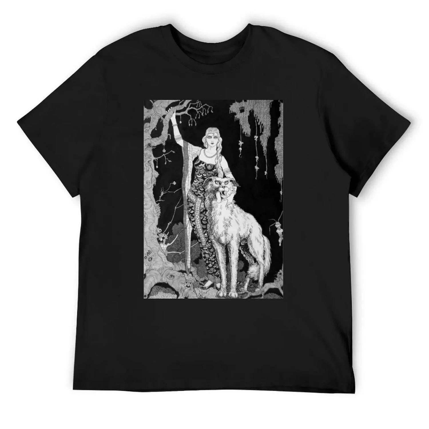 

Sigmund and the Witch Woman - Harry Clarke T-Shirt heavyweights animal prinfor boys Short sleeve tee fitted t shirts for men XXXXXL чорний