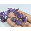 95Cts. Natural Amethyst Leaf Carving Pear Cabochon Loose Gemstone 21Pcs Lot A-545