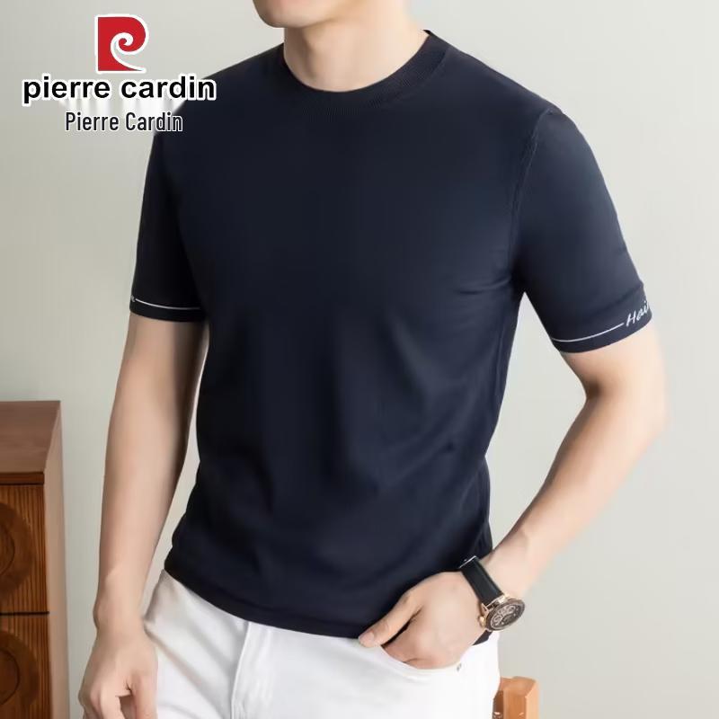 Pierre Cardin Men's Mulberry Silk Blend Short Sleeve T-Shirt