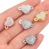 5pcs Alloy Rhinestone Heart Magnetic Clasps Metal Magnet End Clasps Connector For DIY Jewelry Making Bracelets Necklace Supplies