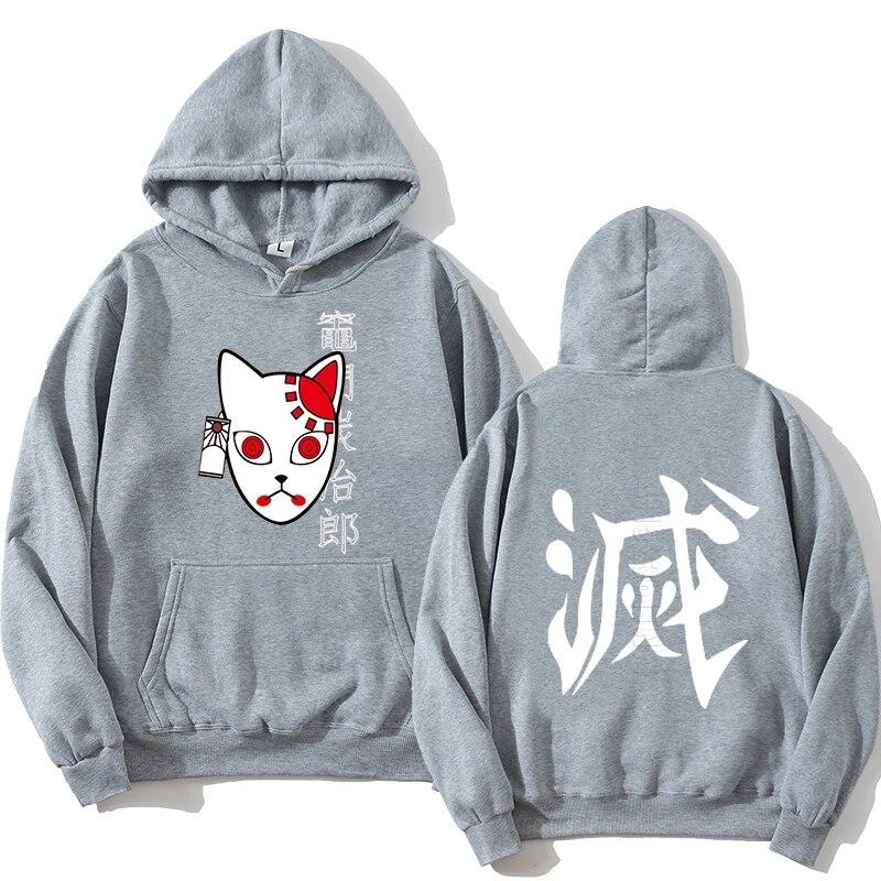 Anime Demon Slayer sweter Streetwear unisex Tanjiro Kamado kostium bluzy Harajuku Demon Slayer Kimetsu No Yaiba Sudadera