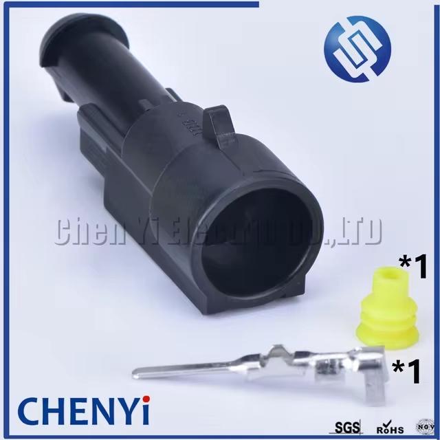 1 Pin Super Sealed Electrical Wire Automotive Connector Male or Female Car Waterproof Plug Kit 282079-1 282103-1