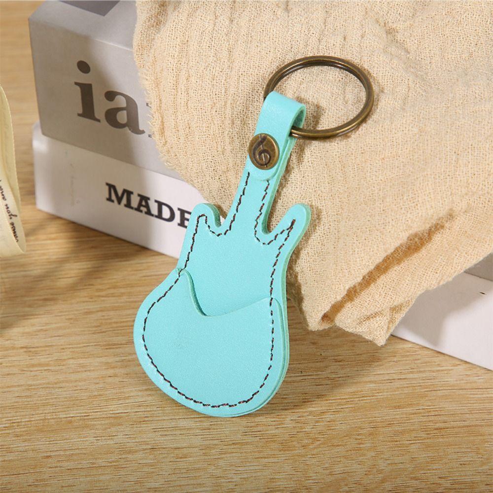PU Leather Guitar Pick Keyring Guitar Shape Guitar Pick Sleeve Guitar Picks Case  Violin