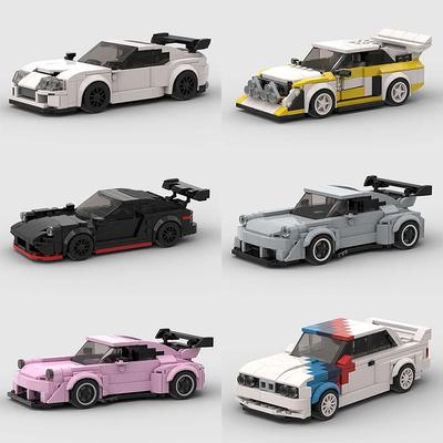 MOC Pickup Autó Modell Építőkockák GT RS6 Szuper Verseny Sebesség Versenyzés Sport Rendőrségi Jármű Technikai Versenyző Kocka Karácsonyi Ajándék