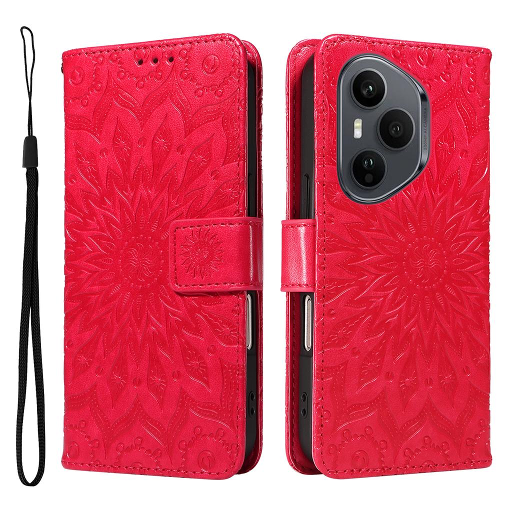 For Honor 400 Pro 5G (Global) Leather Wallet Case Sunflower Imprinted Phone Cover