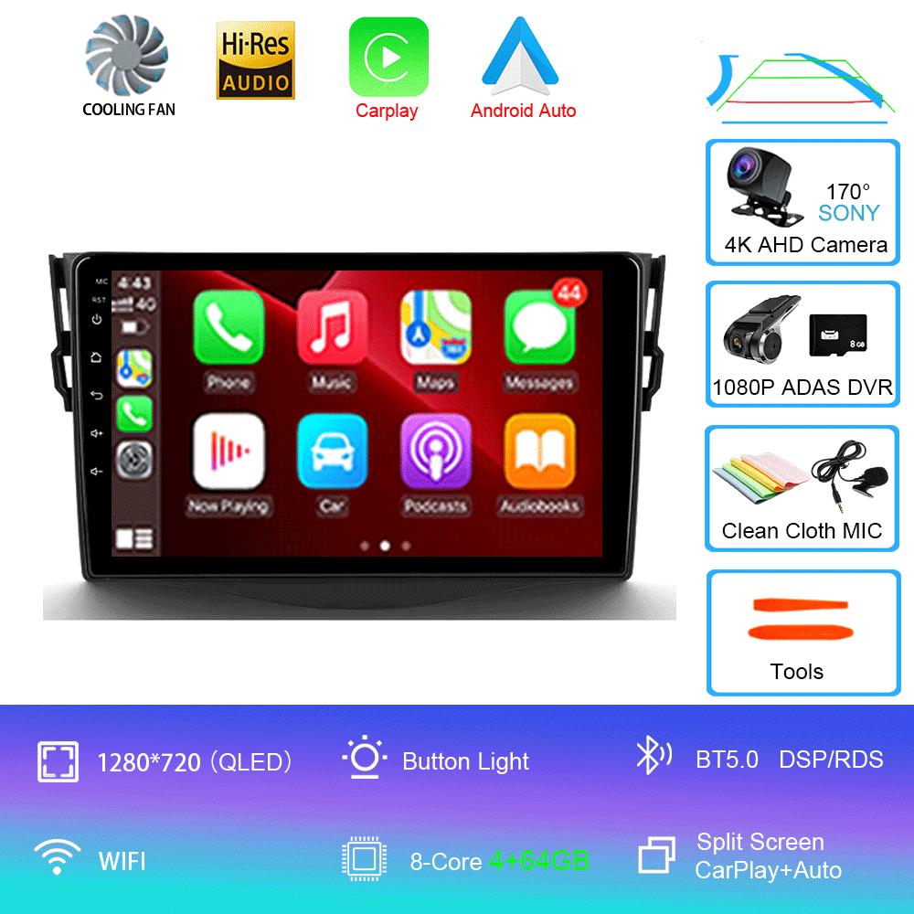 For Toyota RAV4 Rav 4 2005 - 2013 Car Radio Android 14 Carplay Multimedia navigation video DVD Autoradio Stereo 2din 4G+BT GPS