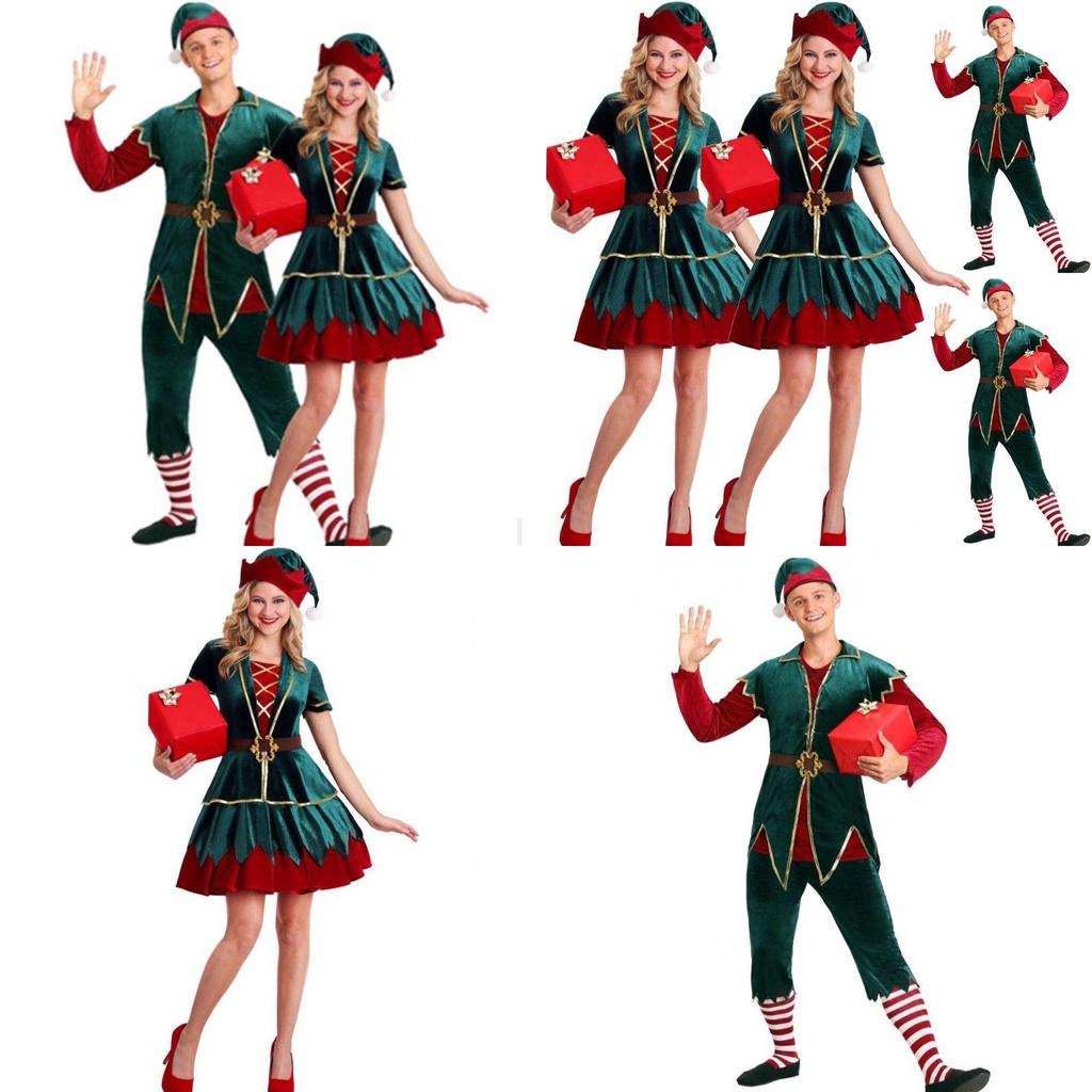 Durable Christmas Costume For Couples With Fashionable Style And Soft Velvet Feel