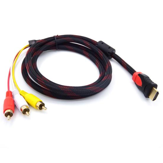 DOONJIEY HDMI-compatible Male to 3 RCA AV Composite Male M/M Connector Adapter Cable Cord