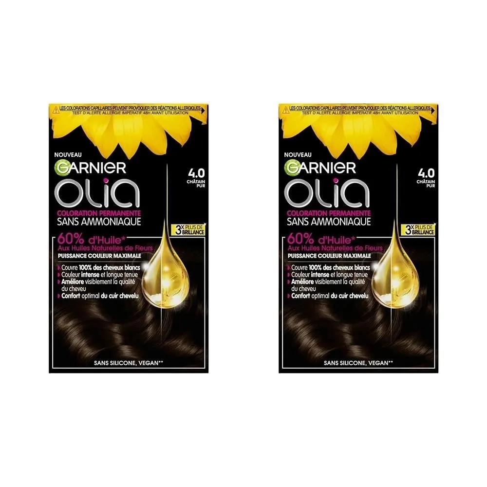 Garnier Hair Color 2-Pack 4.0 Pure Brown Permanent Color Without Ammonia