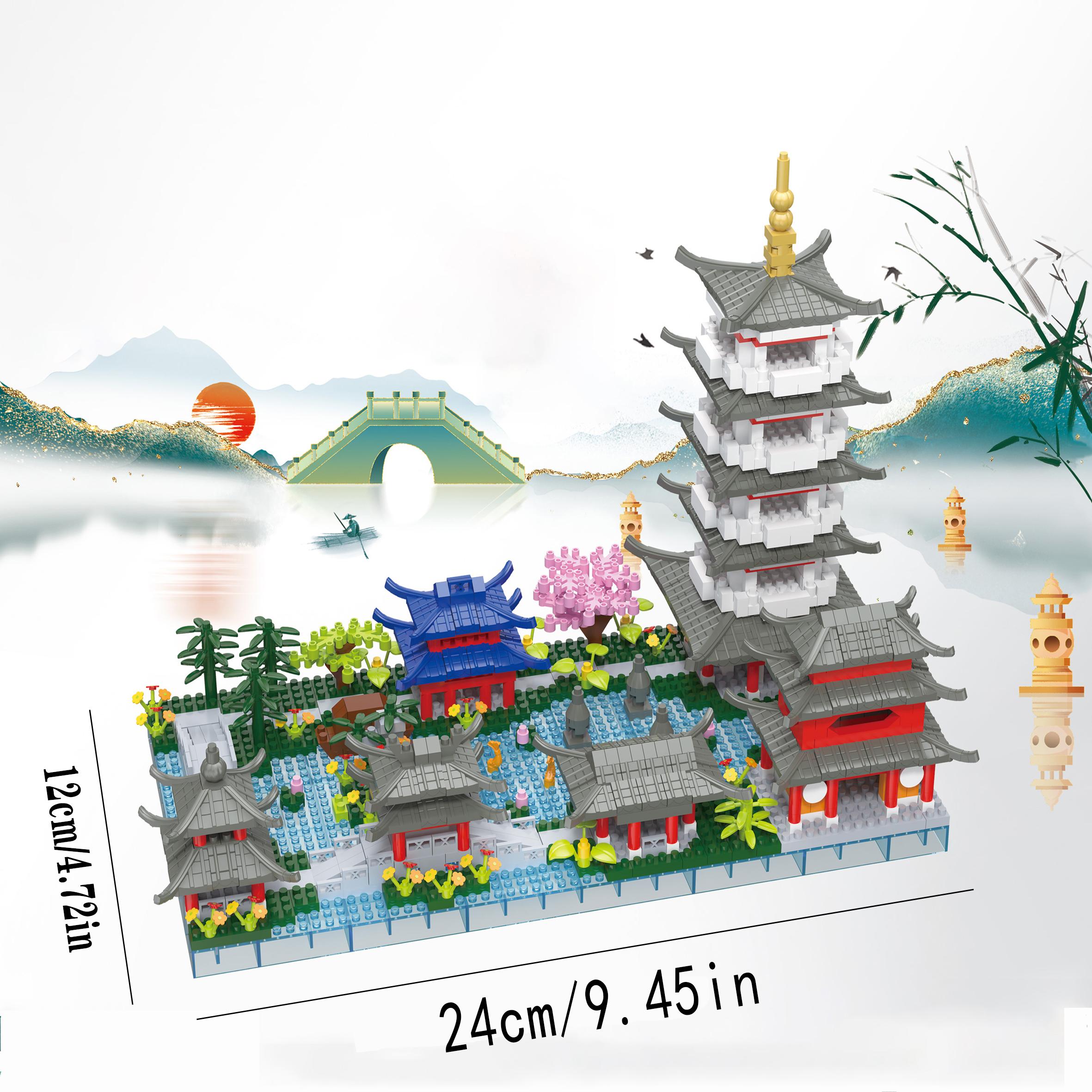 2658 Pieces Of Large Building Block Model Toys Of The Famous Scenic Spots In Hangzhou West Lake, Christmas And Birthday Gifts For Boys And Girls