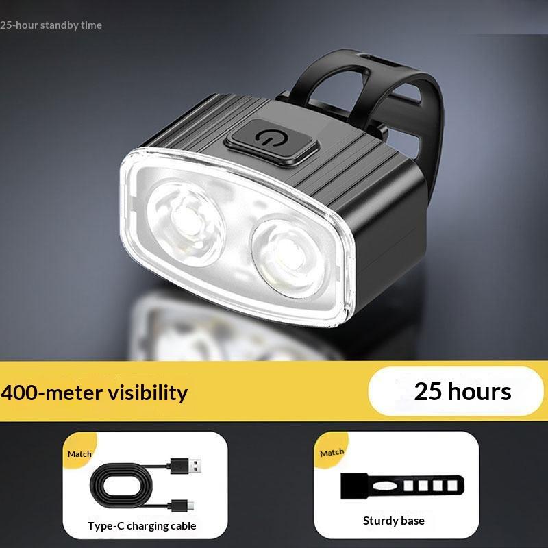 Rechargeable Waterproof Bike Light, Bright Led Front Headlight & Red Rear Taillight For Mountain Road Night Cycling Safety Gear