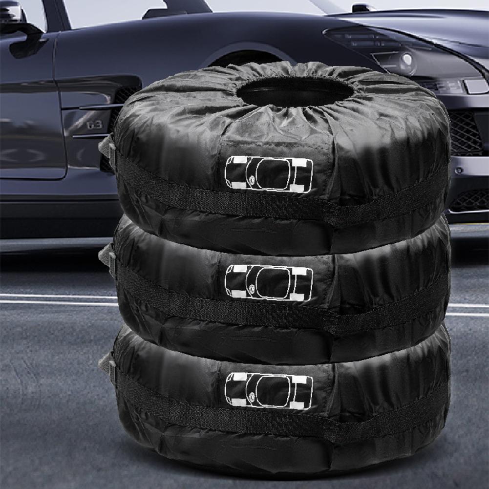 Polyester Car Auto Wheel Tire Cover Protector Car Spare Tire Cover Tyre Wheel Covers For Vehicles Dustproof Tire Bags