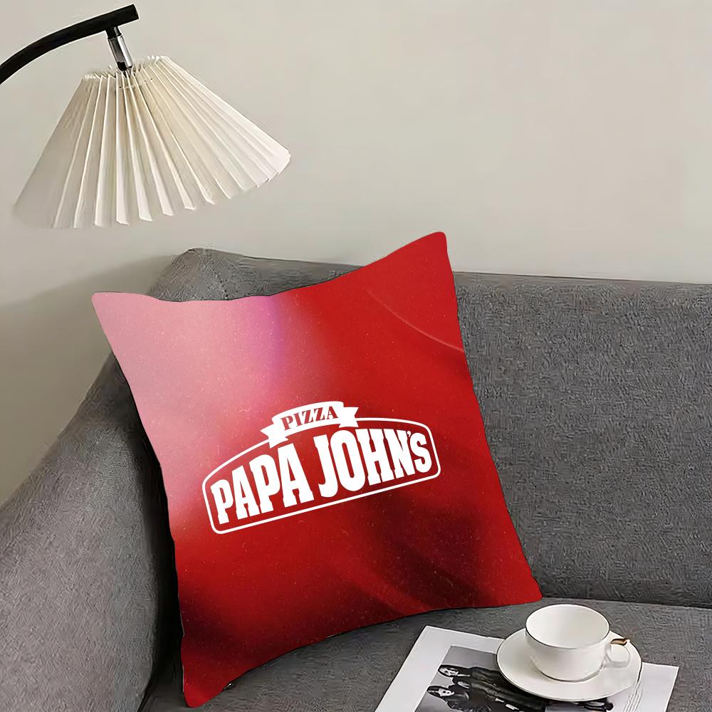 Papa John's Cushion Cover Reversible Plush Pillow Cover – For car, sofa, bedroom, perfect as a gift.