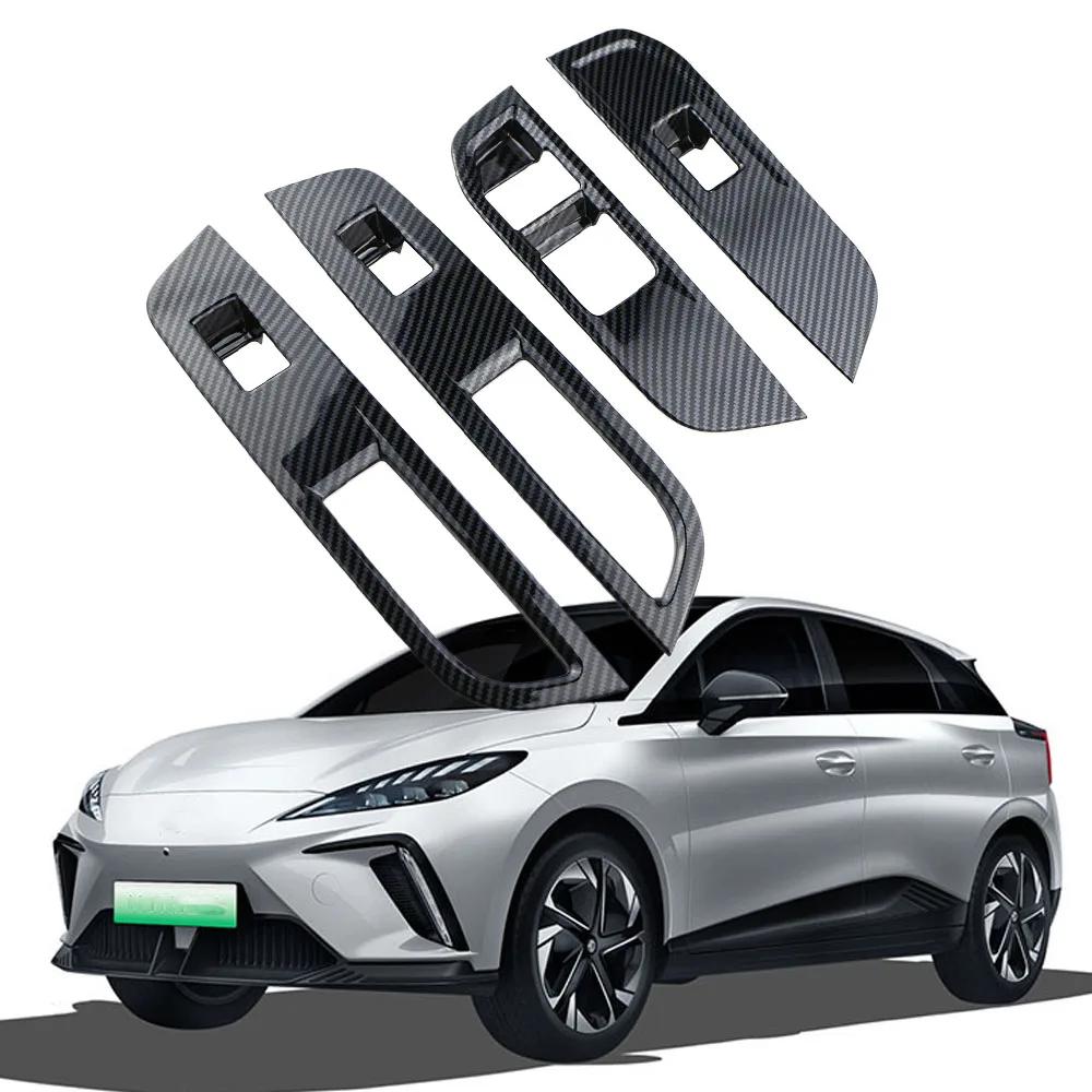 For MG 4 MG4 EV Mulan 2022 2023 2024 Accessories Car Window Control Lift Switch Panel Cover Trim Decoration  ABS Carbon Fiber