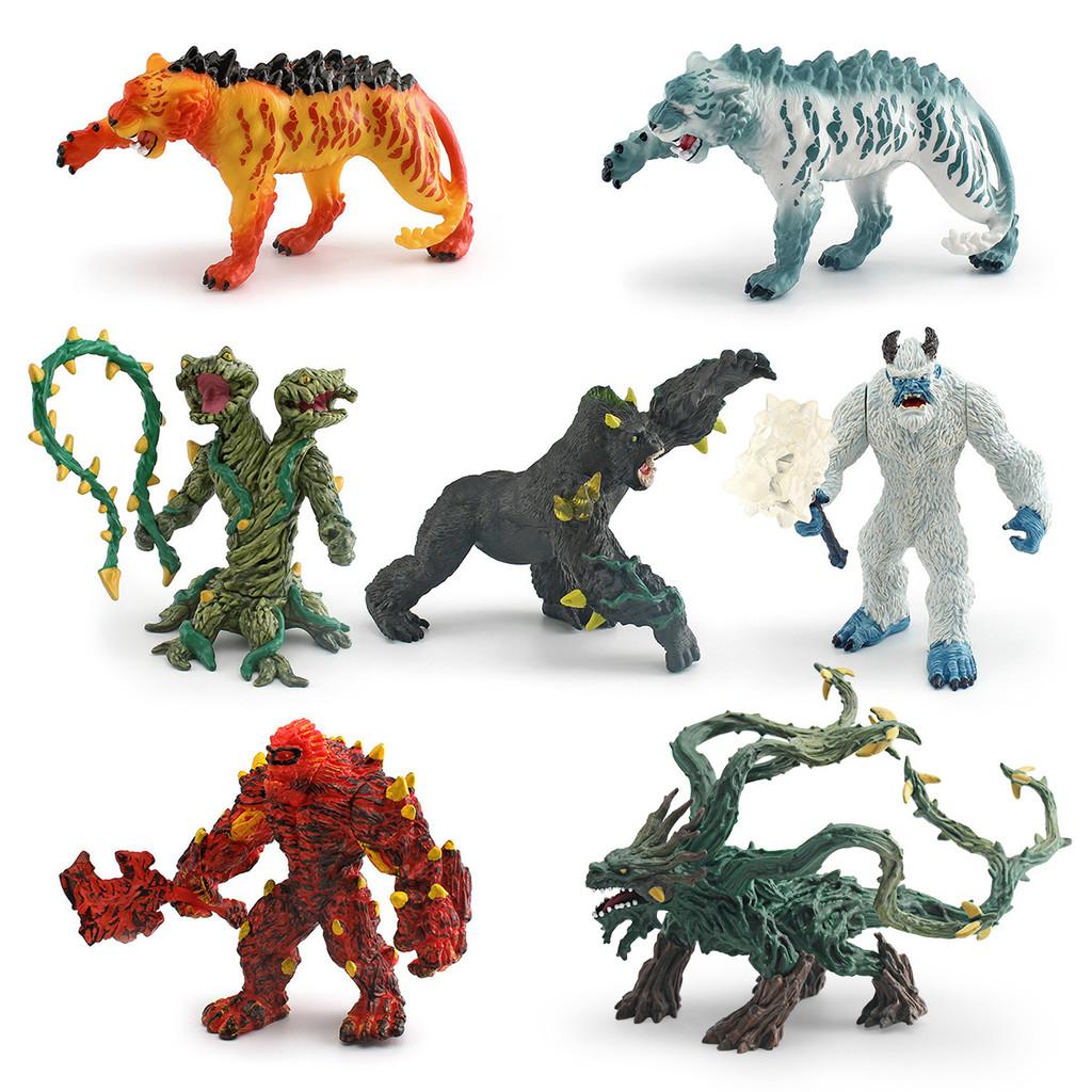 Mythical Creature Pvc Model Large Gorilla Beast With Lava And Ice Crystal Features For Collectors