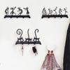 Black Decorative Hanging Home Decor Wall Mounted Cat Shaped Hook Key Holder Key Hook Wall Hook