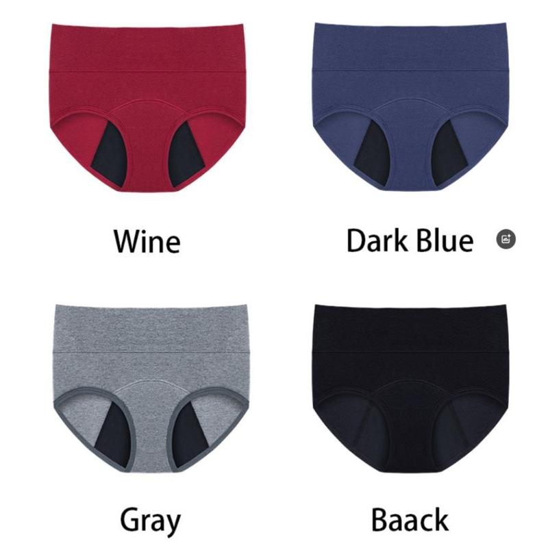 Women High Waist Full Coverage Leakproof Cotton Panties Period Underwear Heavy Flow Menstrual Postpartum Teens Brefs
