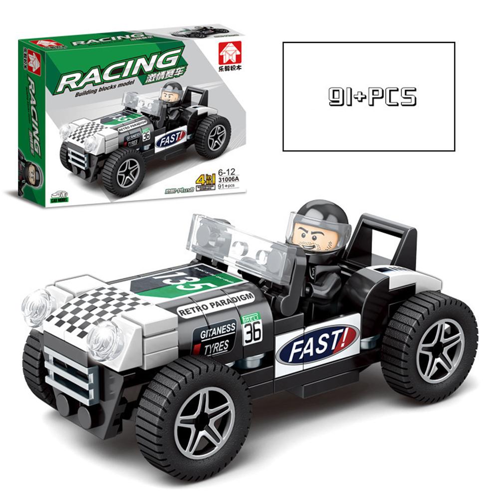 4 IN 1 City Racing Car Speed Champions Sports Building Blocks Bricks Classic Rally Super Racers F1 Great Vehicles kits toys