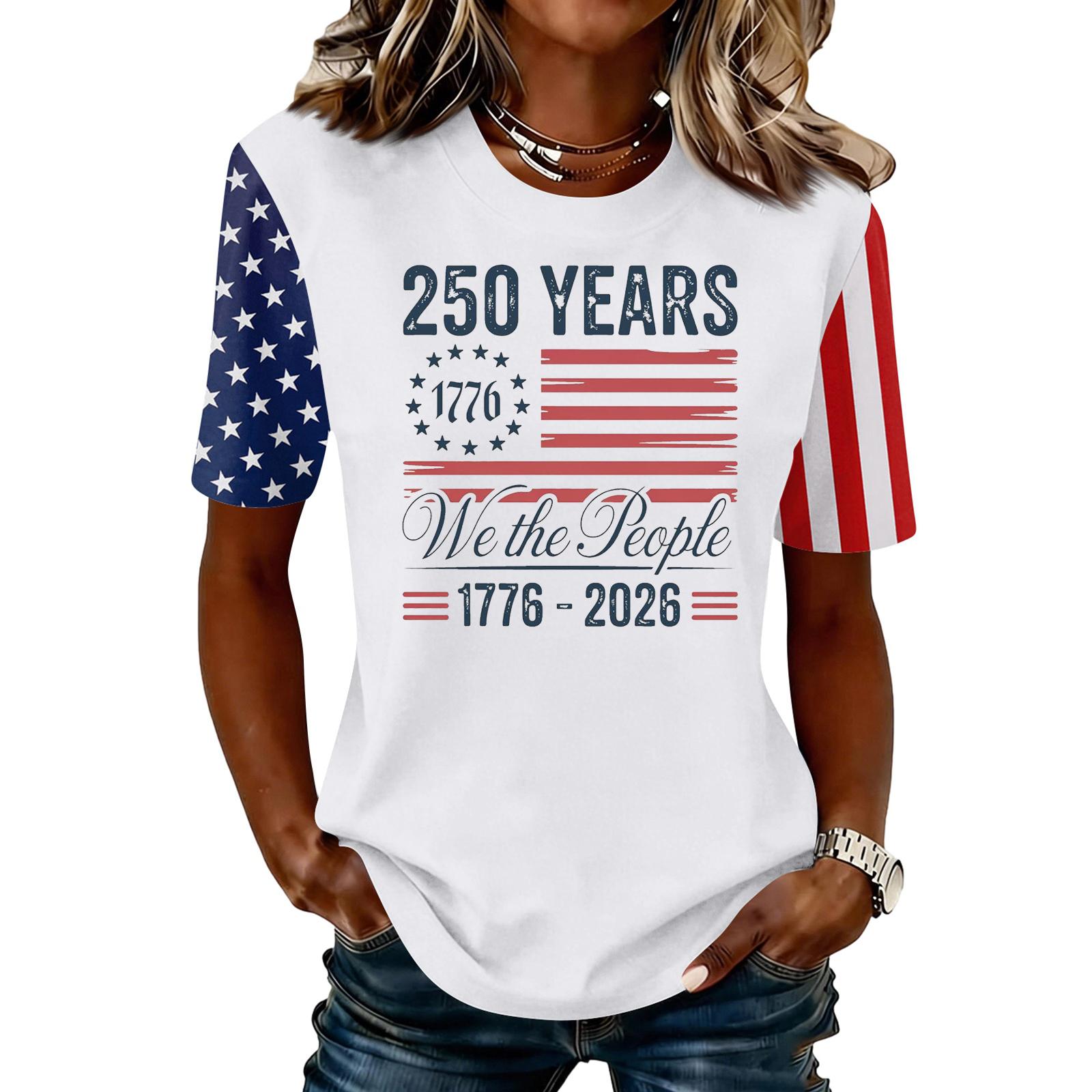 

Women s Fashionable Casual Short Sleeve Print Round Neck Pullover Top XL білий