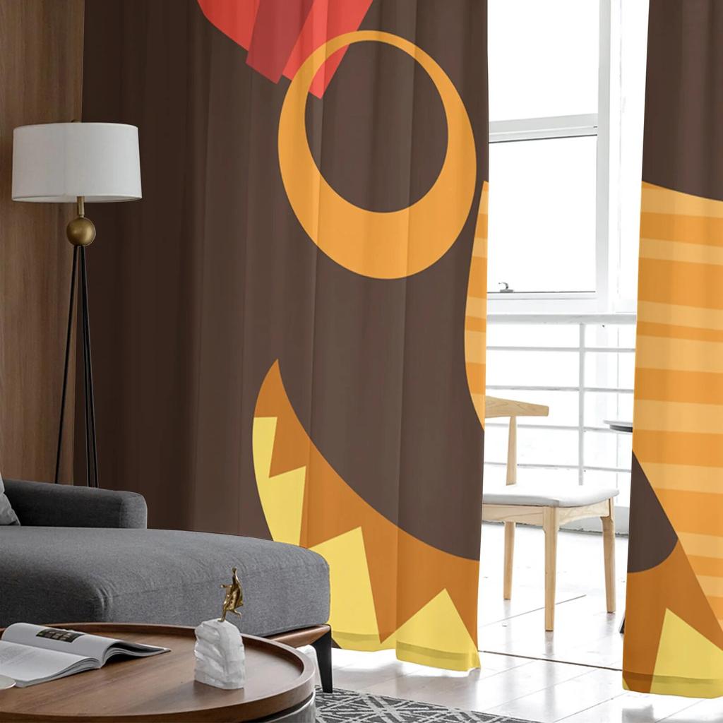 Woman Earrings Stripes Modern Printed Tulle Curtains for Bedroom Balcony Window Decor Creative Fashion Home Sheer Curtain