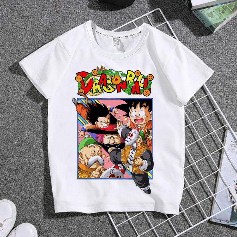 2026 Latest Dragon Ball Cartoon Printed Thin Tshirt Shortsleeved Boys Allmatch Halfsleeved Parinchild Top