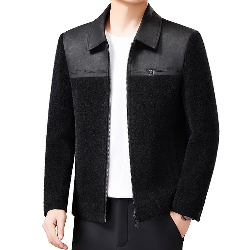 Spring Autumn High Quality Men's Business Casual Jackets Trendy Patchwork Turn Down Collar Coats Men