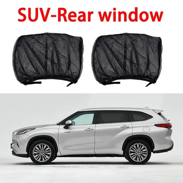 2Pcs Car Sun Visor Rear Side Window Sun Shade Mesh Fabric Sun Visor Shade Cover Shield UV Protector Black Car Sunshade Curtain