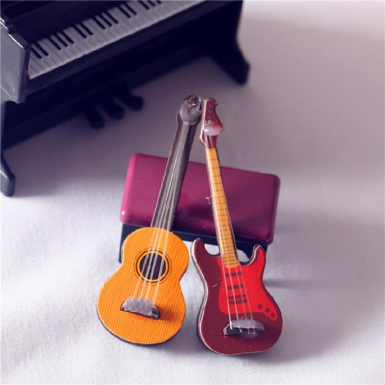 Mini Guitarra Miniatura para 1:6 1:12 Instrumentos Musicais para Casa de Bonecas Adereços de Foto Modelo de Casa de Bonecas Decorações para Casa para Crianças