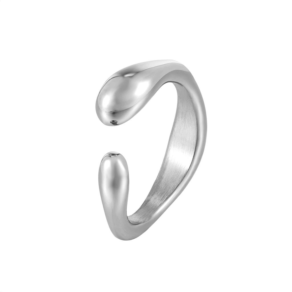Irregular Geometric Opening Ring Niche Simple And Versatile Women'S Ring Jewelry Electroplated Titanium Steel A