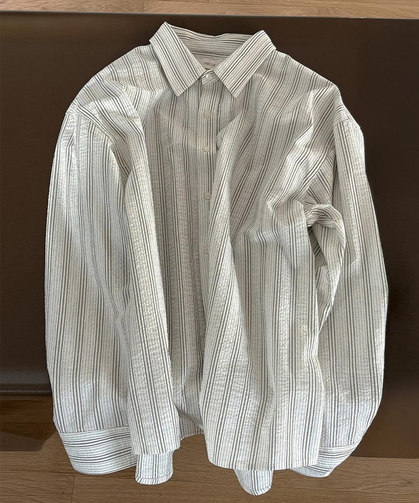SIECLE Jacquard Striped Shirt (Green)
