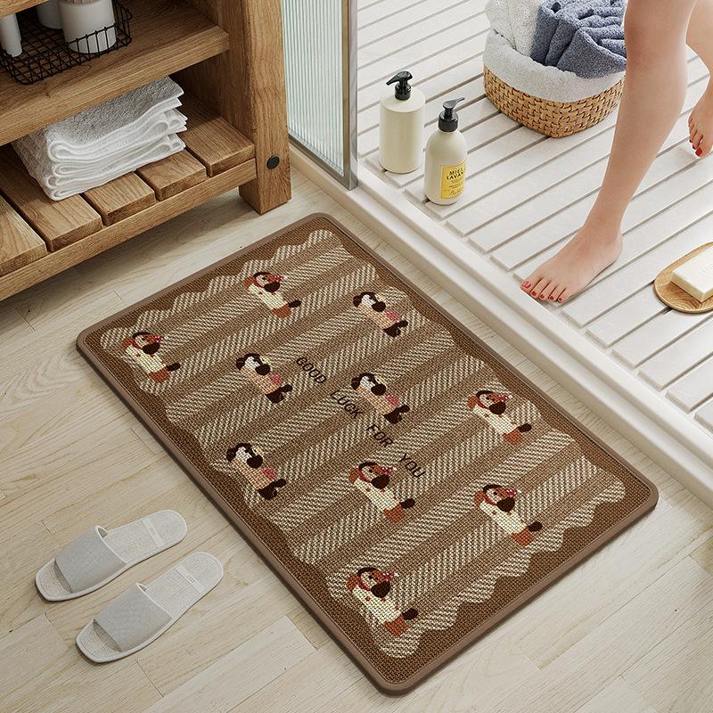 Bathroom Floor Mat, Toilet Absorbent Mat, Toilet Door Non-Slip Mat, Toilet Door Mat, Quick-Drying Foot Pad
