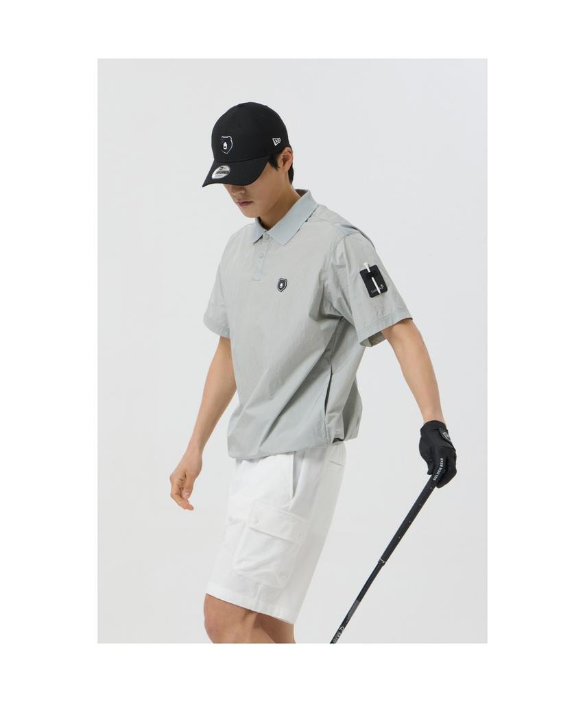Goldeunbeeo Ribstop 1/2 Sleeves Collar Sweatshirt_G4Tam25171Gyx