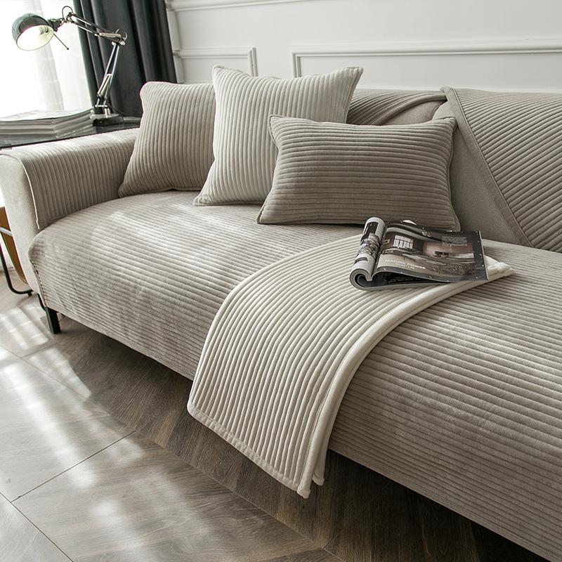 Plush Sofa Cushion Modern Fashion Winter Non-slip Seat Cushion Cover Cover Towel Winter Fabric Seat Cushion