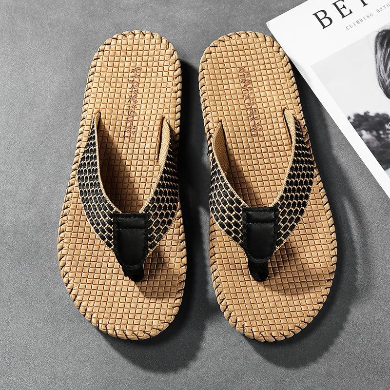 Mens Flip Flops Summer Sandals Outdoor Wear Soft Breathable Upper Nonslip Beach Shoes Sewing Shoes Casual Sandals Mens FlipFlops