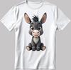 Camiseta de Burro de Dibujos Animados, Camiseta Animal Unisex de Algodón DE309