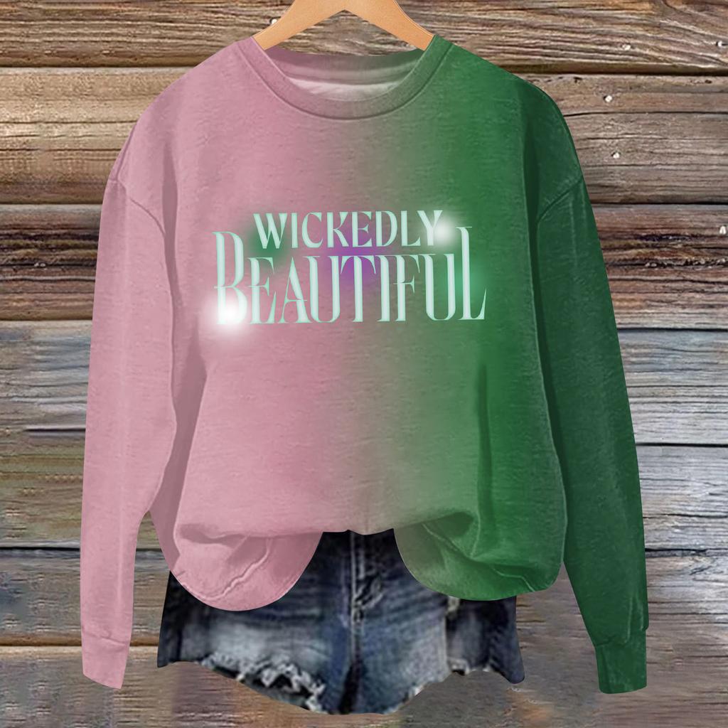 Women's Fashion Casual Long Sleeve Loose Printed Sweatshirt