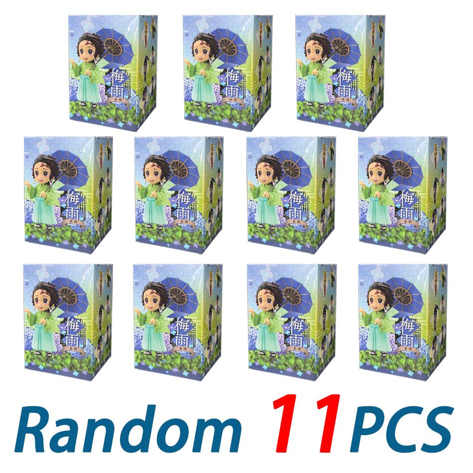 Latest 1-12Pcs Figurine Plum Rain Series Kochou Shinobu Tomioka Giyuu Mitsuri Figurine Plaything Gift For Kids