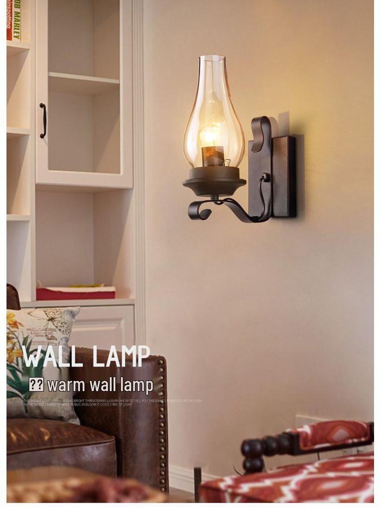 French Antique Style Retro Kerosene Wall Lamp
