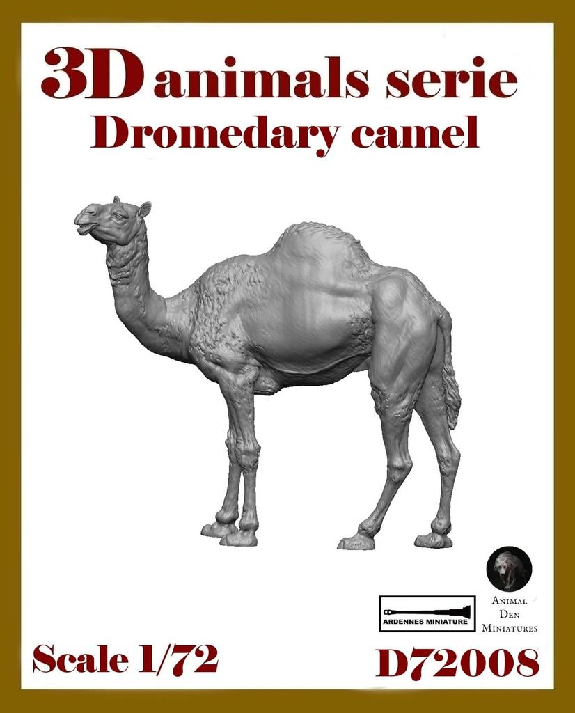 Ardennes Miniatures Scale Diorama Accessory 3D Animal Series Standing Dromedary 3D Printer Kit ARD72008 1/72 (Animal)