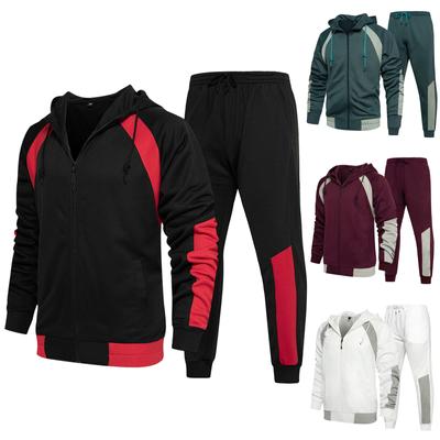 Men'S Hooded Sportswear Two-Piece Long Sleeve Hooded Coat+Sportswear Suit