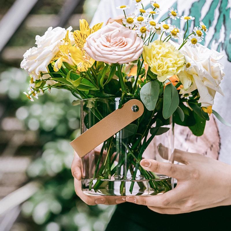 Portable Fruit Storage Basket Clear Plastic Ice Bucket With Hand Strap For Party Beverage Wine Champagne Beer Cooling Container