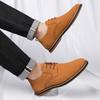 Men Brogue Casual Dress Shoes Soft Faux Leather Upper Non Slip Rubber Sole Business Walking Shoes Large Size Daily Office
