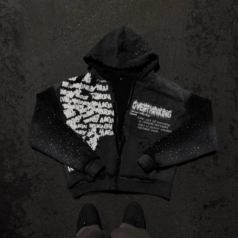 Unisex Oversized Hooded Long Sleeve Graphic Sweatshirt Streetwear Casual Pullover Winter